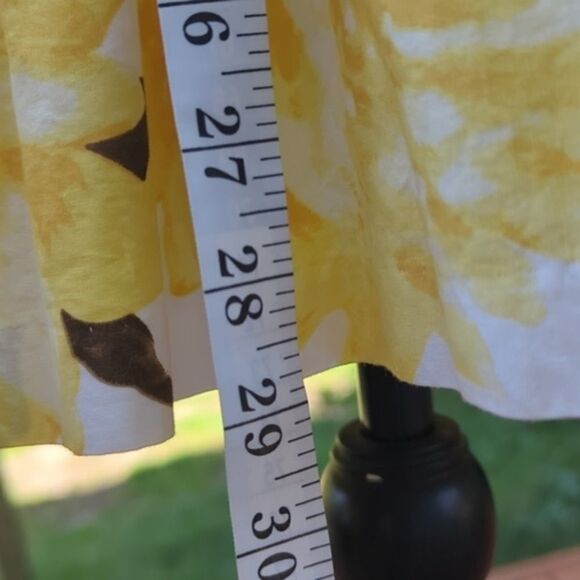 Speechless Dress Strapless Yellow Brown and White, Floral 100% Cotton Women's 5‎ - Picture 5 of 7